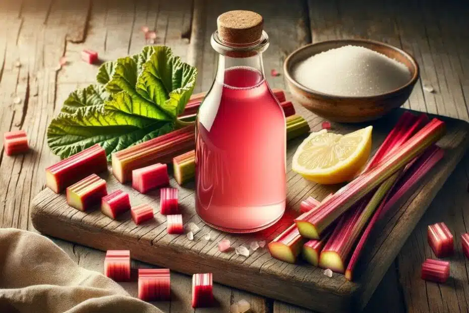 Rhubarb syrup, perfect for cocktails or for refreshing carbonated water
